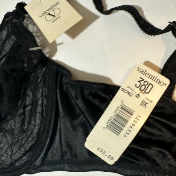 Vintage 90s Valentino Intimo Bra Black Lace - Picture 2 of 7